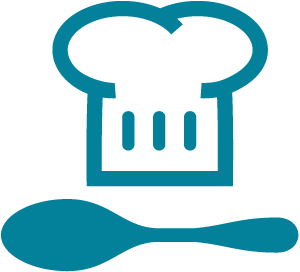 Chef hat with spoon icon